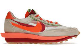 Pre-Owned Nike LD Waffle Sacai CLOT KOD Net Orange Blaze